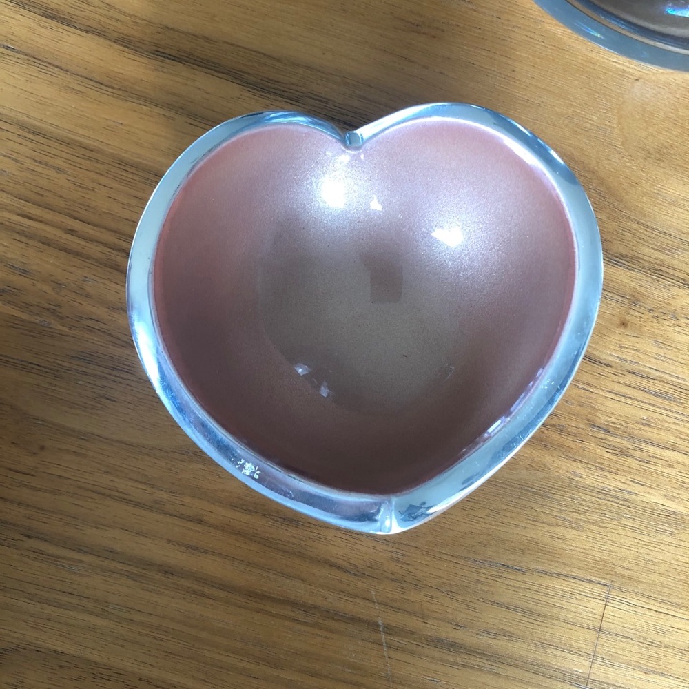 Nambe’ pink heart dish Valentine’s Day